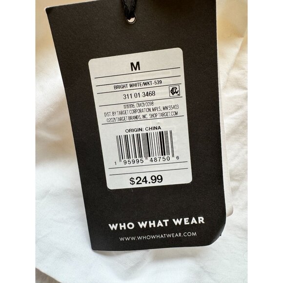 Who What Wear White One-Shoulder Ruffle Top Size M BNWT - Picture 3 of 8